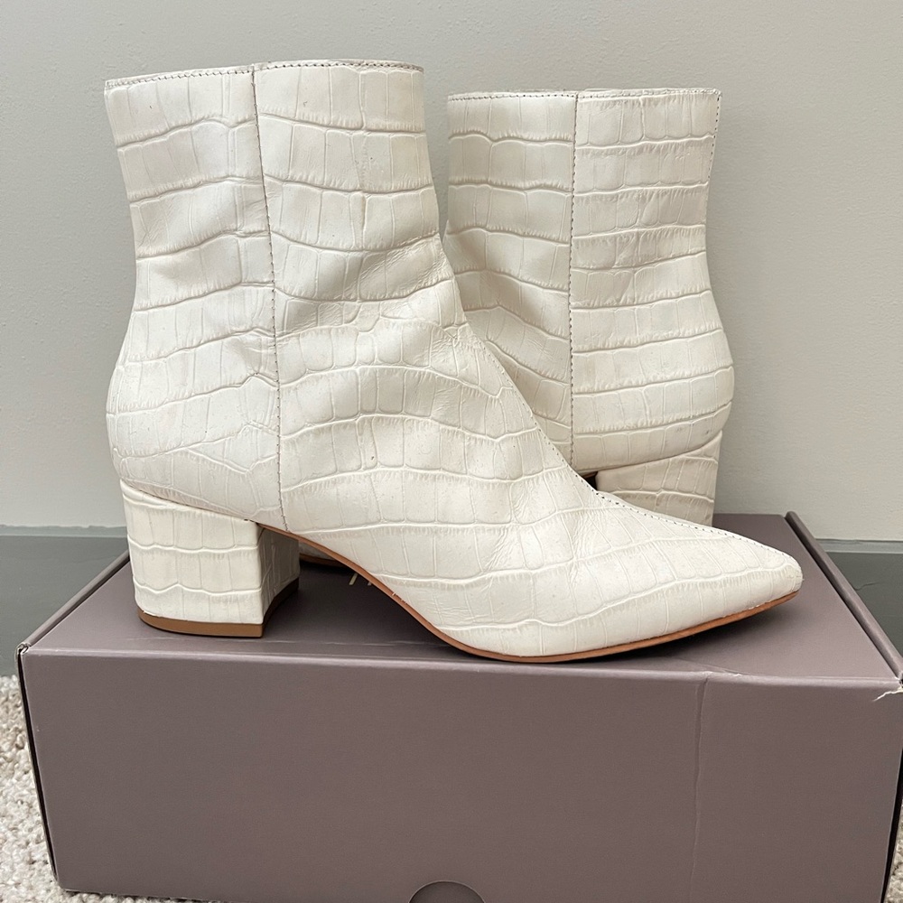 Dolce Vita White Pointed Toe Booties